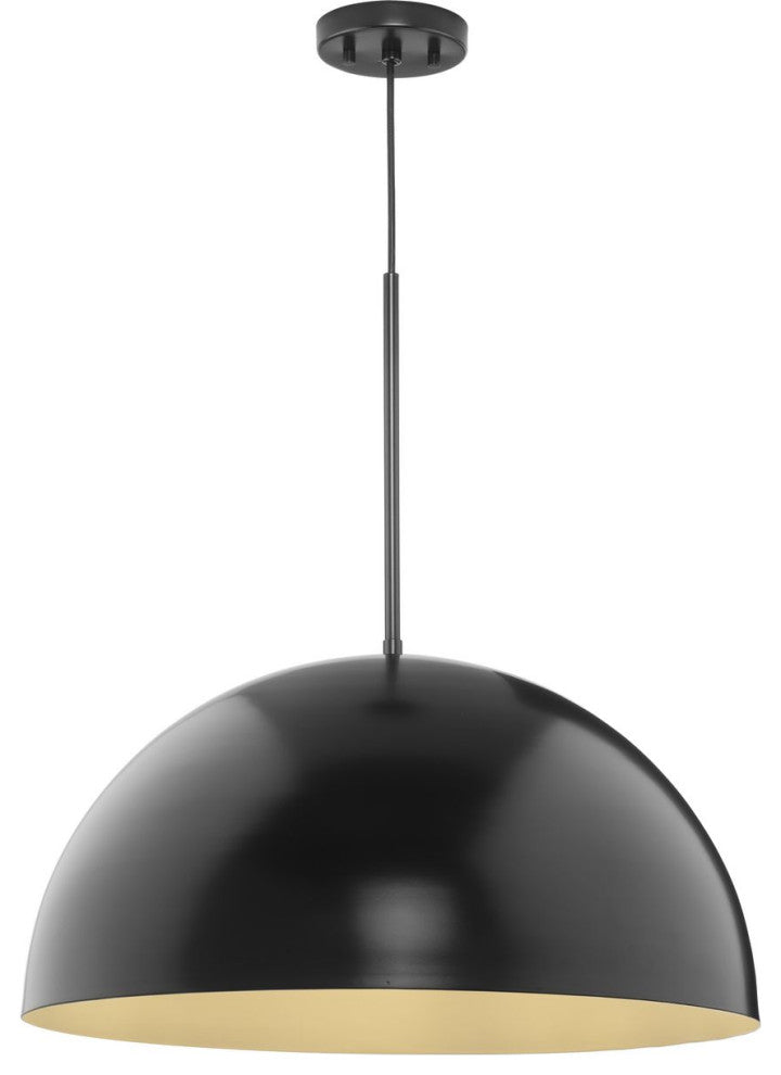 Perimeter Collection One-Light Matte Black Modern Pendant With metal Shade