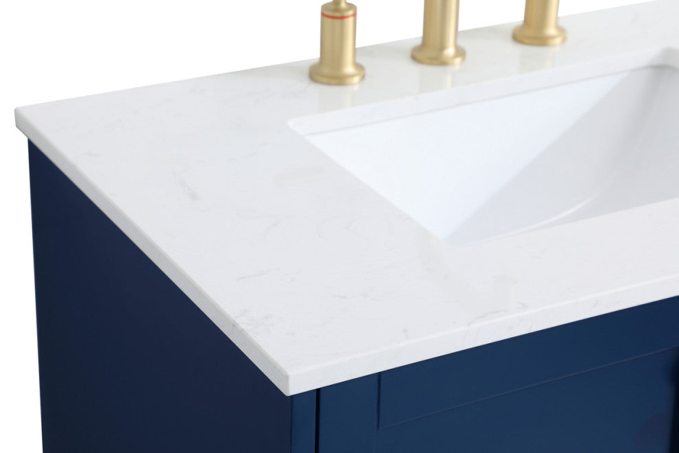 Single 18" Bathroom Vanity (Blue), Blue, 30