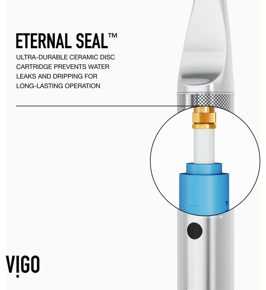 VIGO Jewel 15" H Touchless Pull-Out Sprayer Kitchen Faucet, Chrome