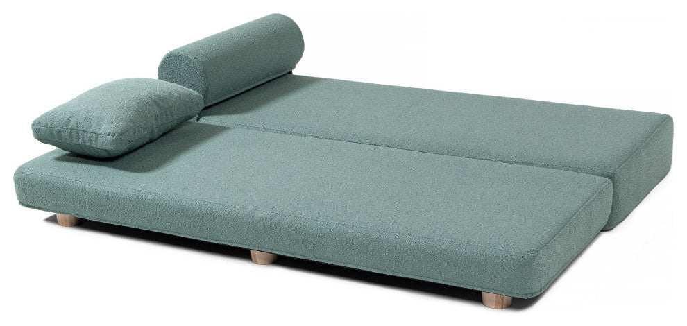 Jaxx Avida Daybed, Fold Out Queen Sleeper / Lounger Premium Boucle, Boucle Green