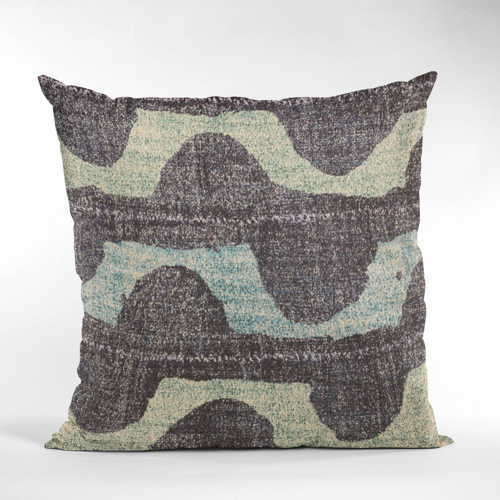 Plutus Blue Shores Stripe Luxury Throw Pillow, 22"x22"