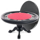 Nighthawk Poker and Dining Table, Black & Red, 8 Person, Chip Tray & Cupholders