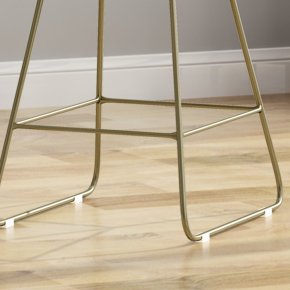 GDF Studio Lilith Indoor Wire Counter Stools with Cushions, Set of 2, Light Brass