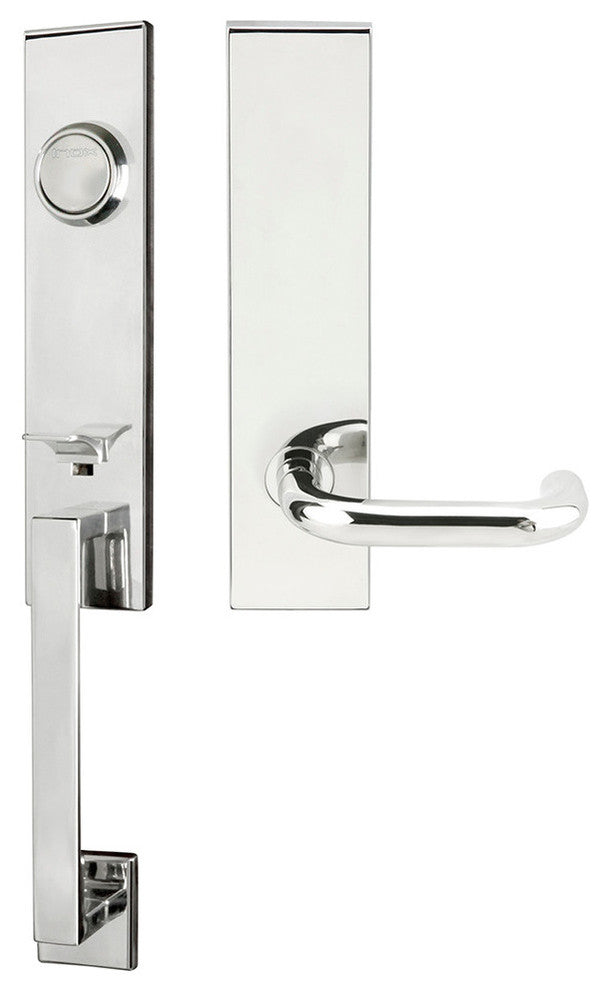 Munich Lever, Tubular Dummy Handleset, Left Hand, Polished Stainless Steel