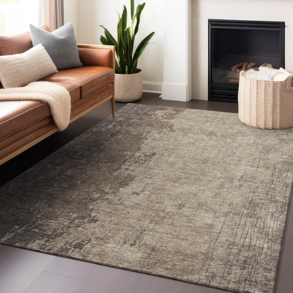Machine Washable Indoor/Outdoor Chantille ACN1912 Taupe 2'6" x 3'10" Rug