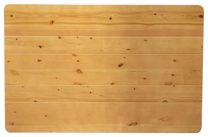 46" x 30" Rectangular Solid Pine Farm Dining Table, Light Natural