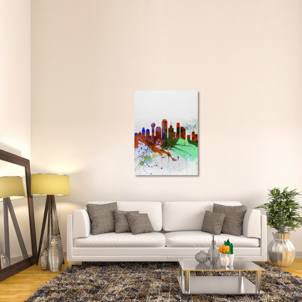 "Dallas Watercolor Skyline" Fine Art Print