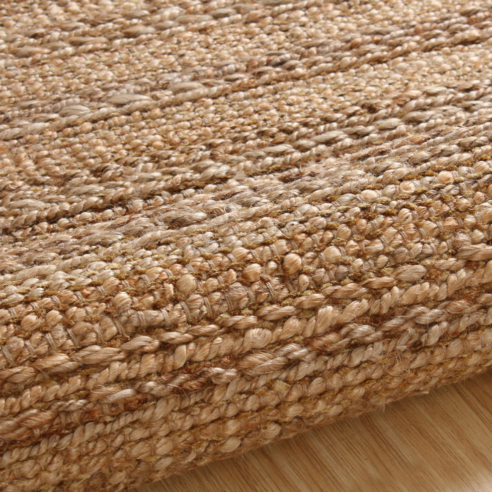 Tan Organic Jute Area Rug, 5'x7'