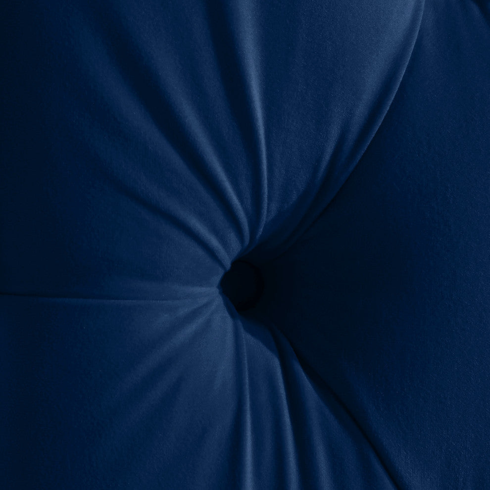 Fritz Velvet Upholstered Bed, Navy, King