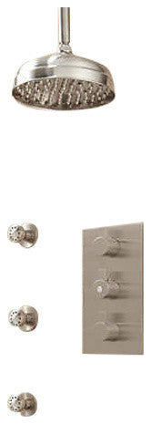 Ceiling Mount Shower System Rainfall Shower Head -3 Body Jets