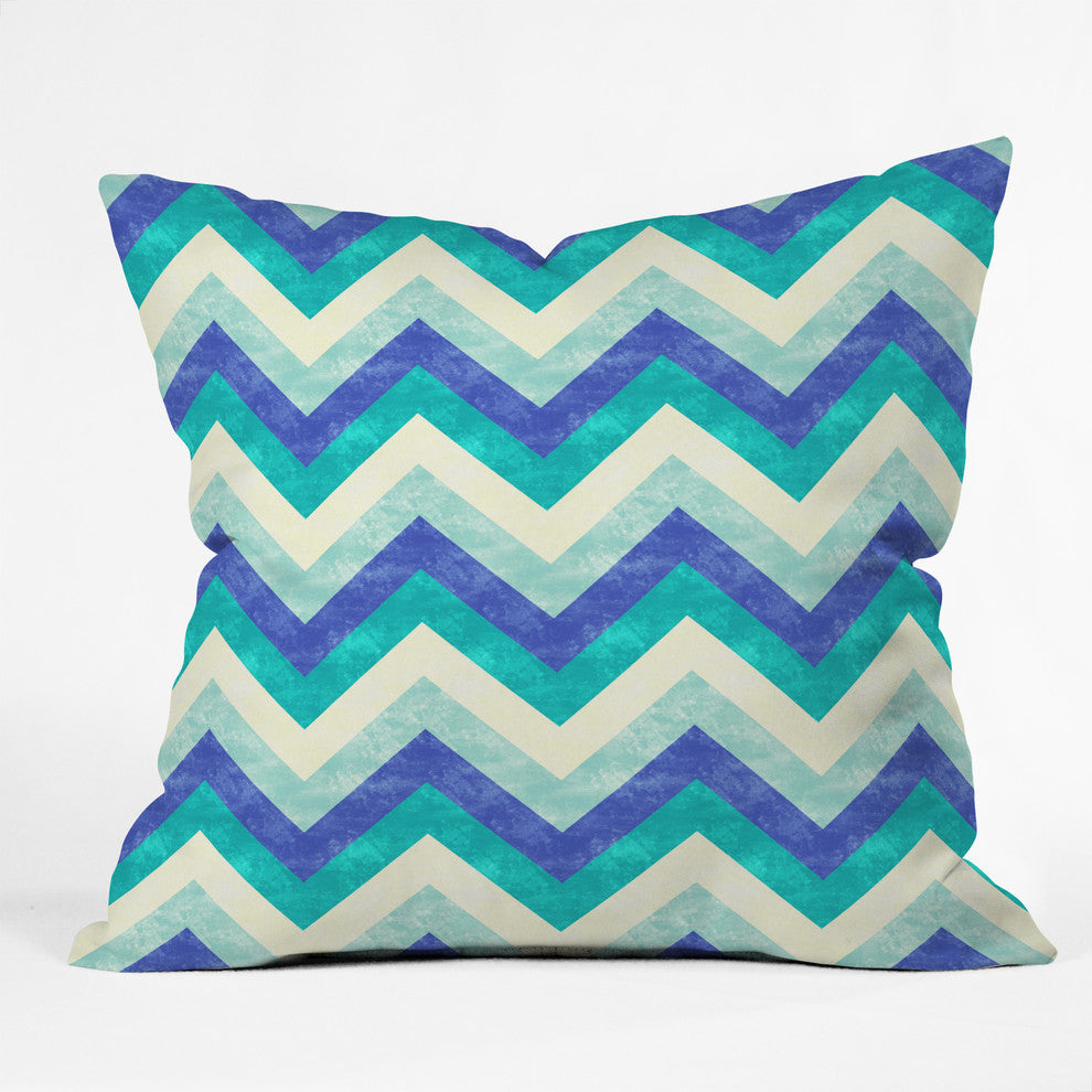 Jacqueline Maldonado Chevron Ocean Outdoor Throw Pillow