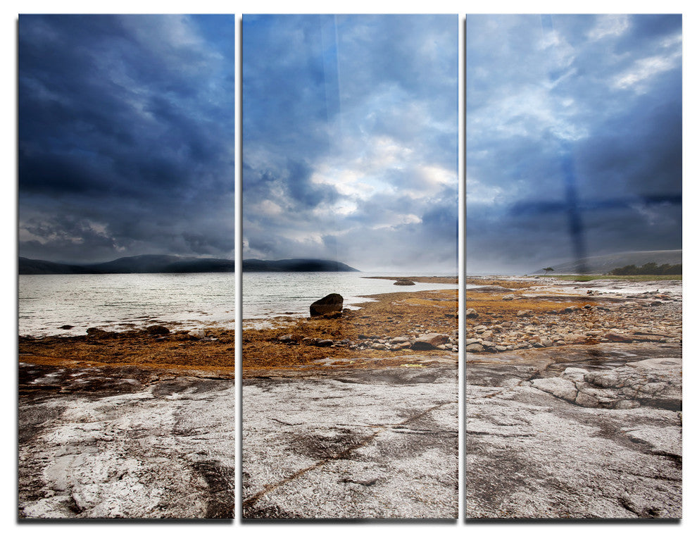 "Norway Ocean Coast Land" Photo Metal Wall Art, 3 Panels, 36"x28"