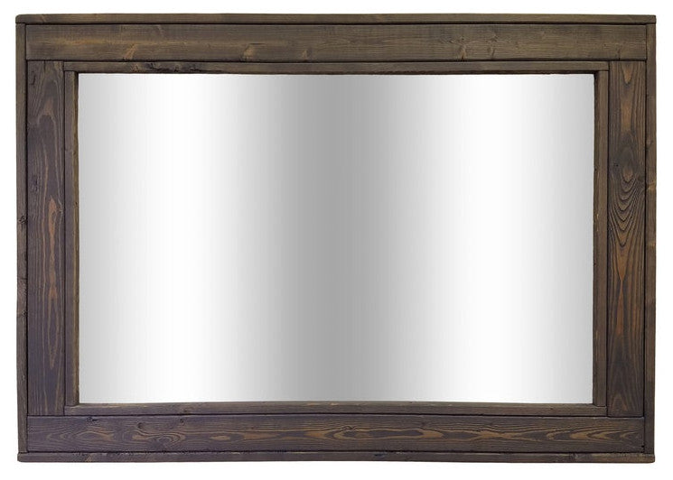 Herringbone Stained Vanity Mirror, Classic Gray, 42"x30", Horizontal