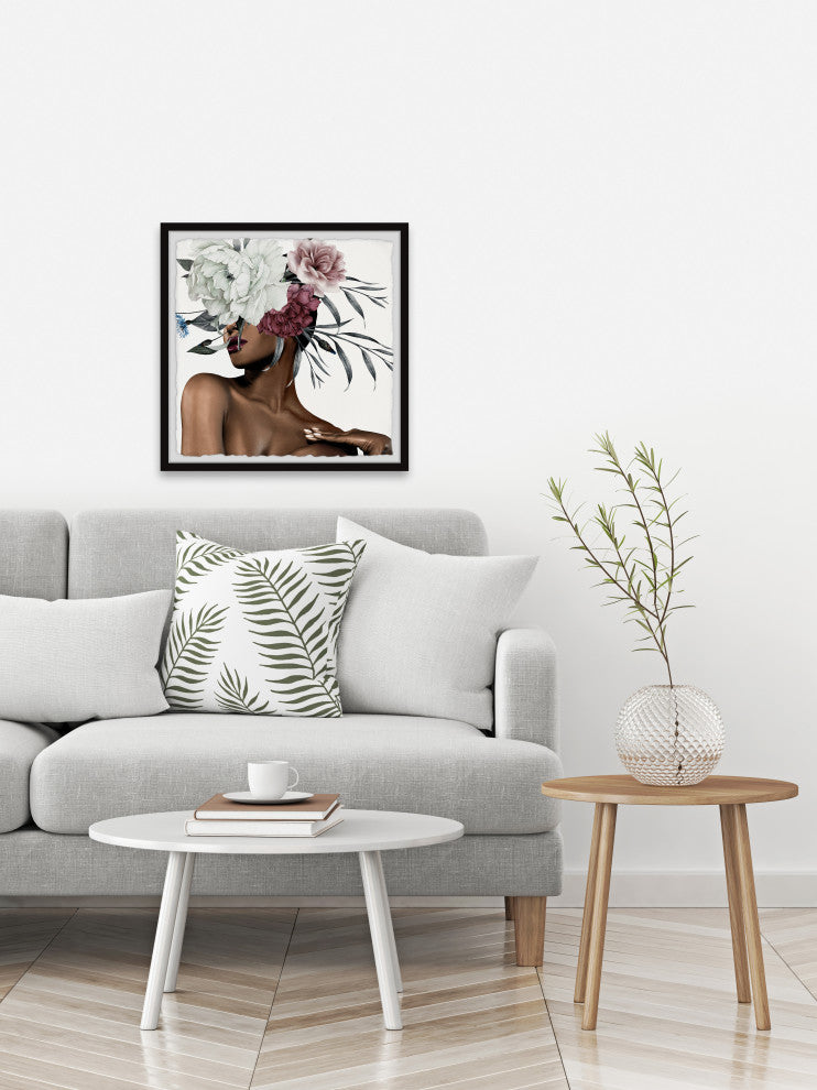 "Take a Flower" Framed Painting Print, 18x18