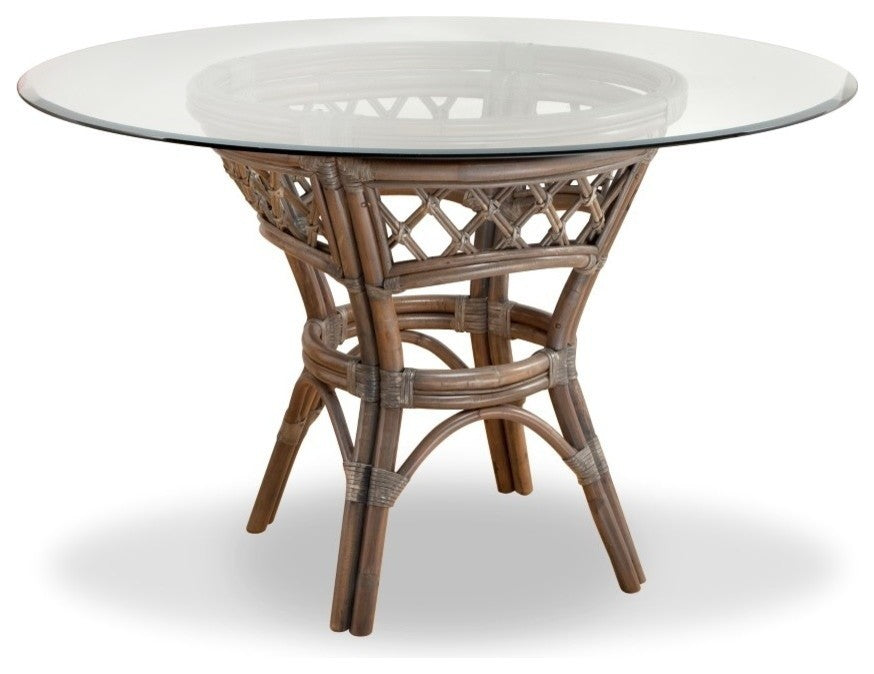 Nadine Dining Table with 45" Square Round Glass Top