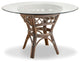 Nadine Dining Table with 45" Square Round Glass Top