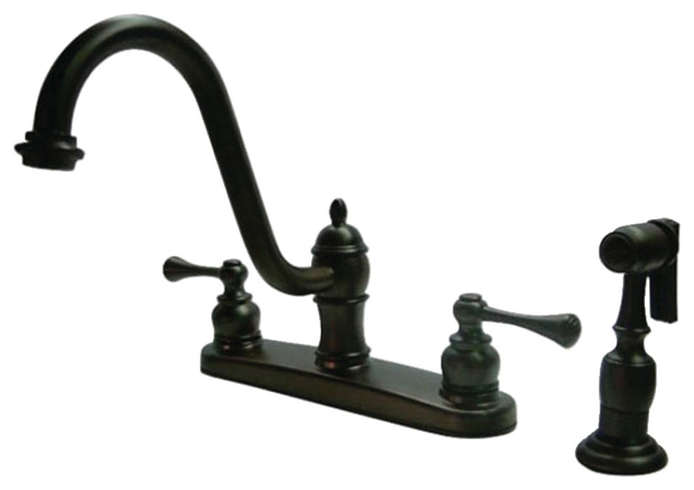 Kingston Brass KB3115BLBS 8" Centerset Kitchen Faucet, Oil Rubbed Bronze