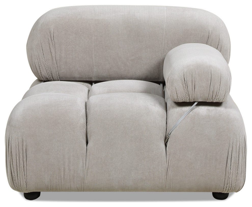 Marcel 36" Modular Arm Chair, Pebble Gray Corduroy