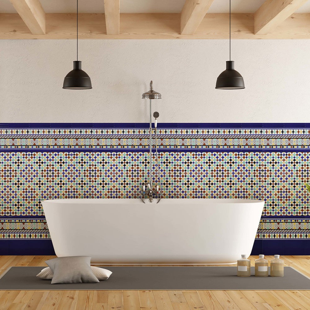 Sevillano Cigarro Cana Azul Cobalto Ceramic Wall Trim