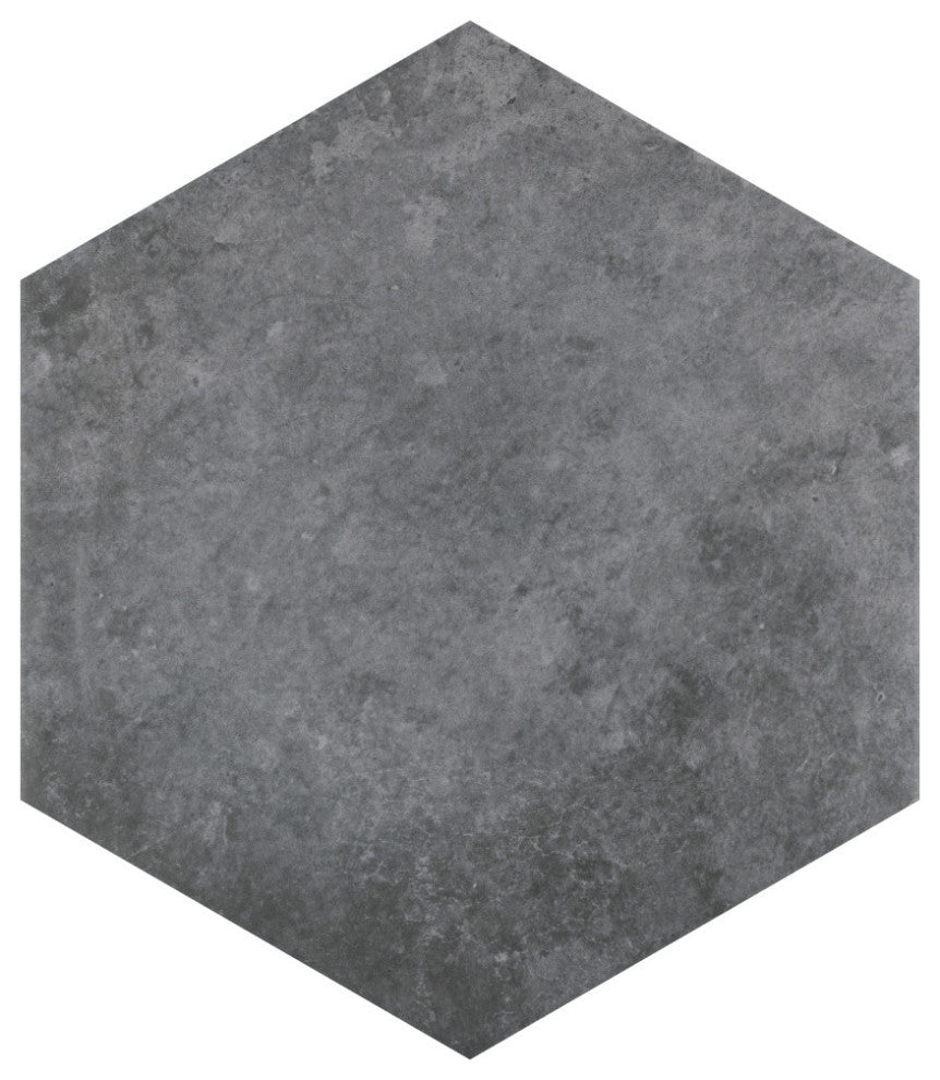 Heritage Hex Carbon Porcelain Floor and Wall Tile