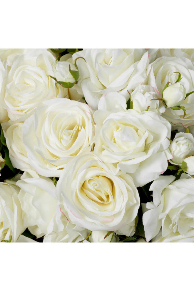 Artificial Garden Roses Bouquet, 72-Pieces, Eichholtz Roses, White