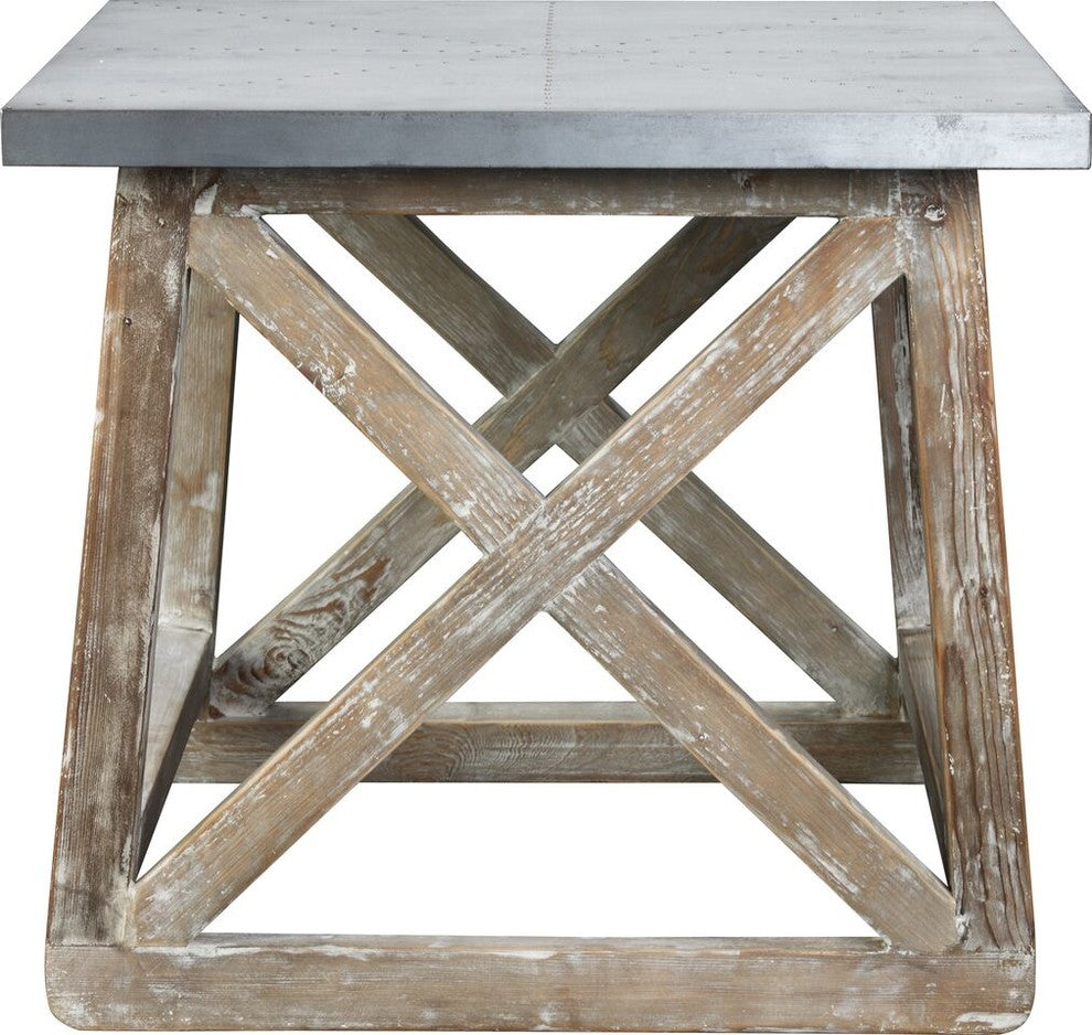Martin Side Table With Zinc Top