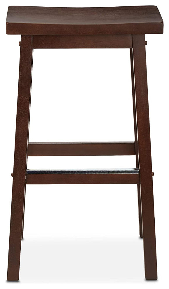 Solid Wood Saddle-Seat Kitchen Counter Barstool, 29-Inch Height(Set of 2)