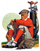"Golfer Kept Waiting" Painting Print on Canvas by John E. Sheridan