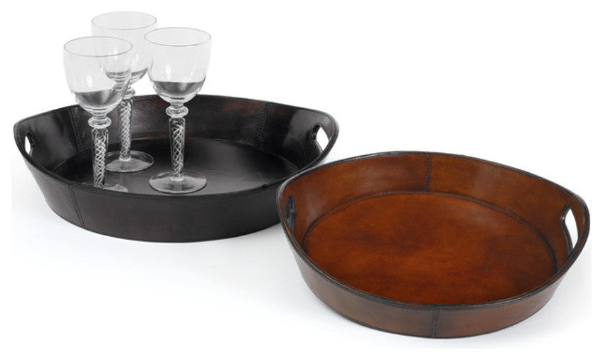Leather Trays, 2-Piece Set