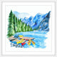 "Banff National Park" Framed Painting Print , 12x12