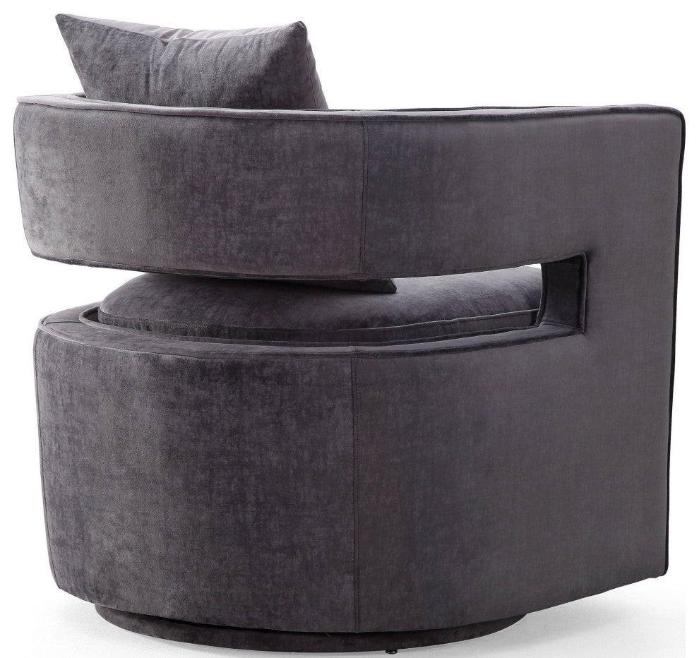 Kennedy  Velvet Swivel Chair, Gray