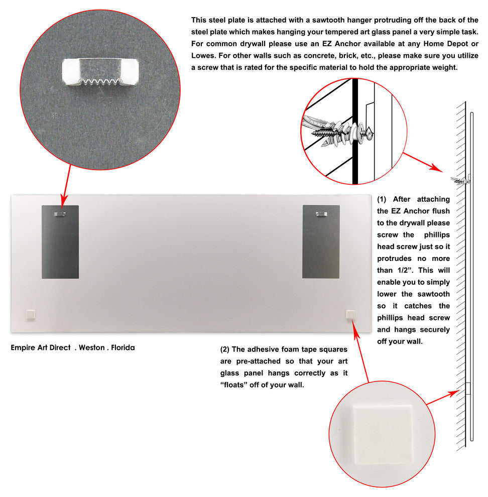 "Blue Wave 1" Wall Art Frameless Free Floating Tempered Glass Print 24" x 63"