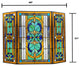 PALACE Tiffany-Style 3-Piece Folding Victorian Glass Fireplace Screen, 40"