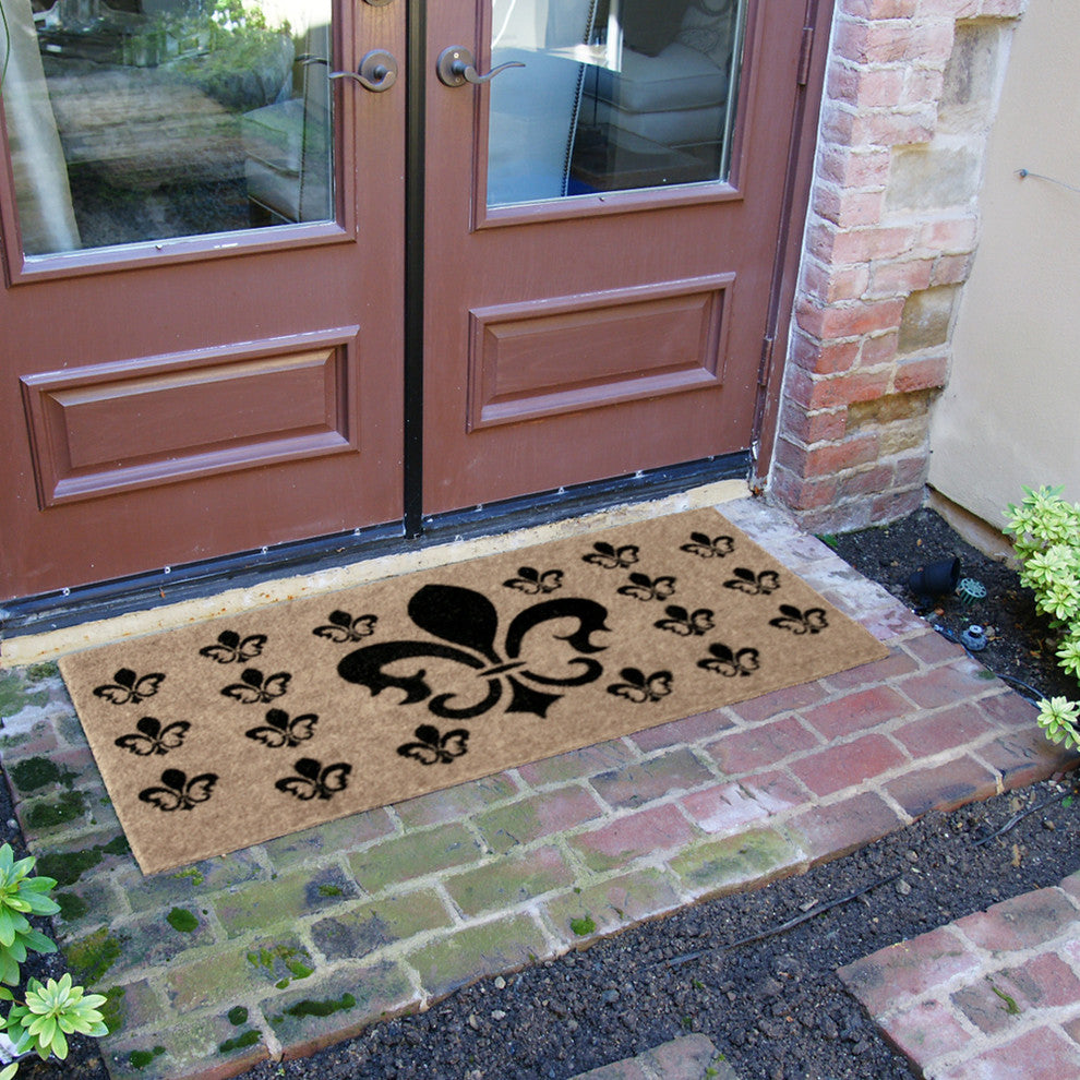French Coat of Arms, Fleur-de-Lis Doormat, 24"x56.75"
