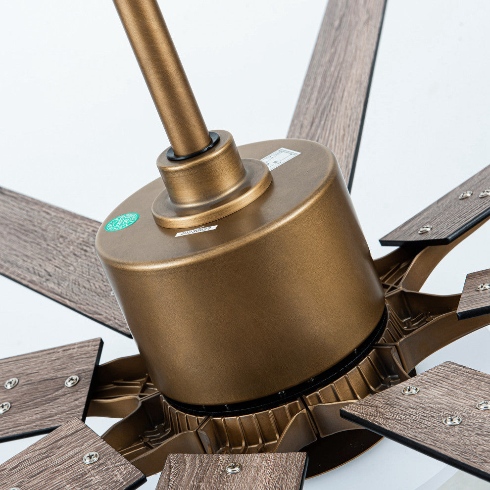 65 in Integrated LED Reversible Antique Gold Ceiling Fan With Remote Control