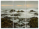 "Gloomy Sunset Over Rocks and Waves" Metal Wall Art, 3 Panels, 36"x28"