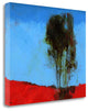"Cyan And Red" By Paul Bailey,Ready to Hang Giclee Print on Gallery Wrap Canvas
