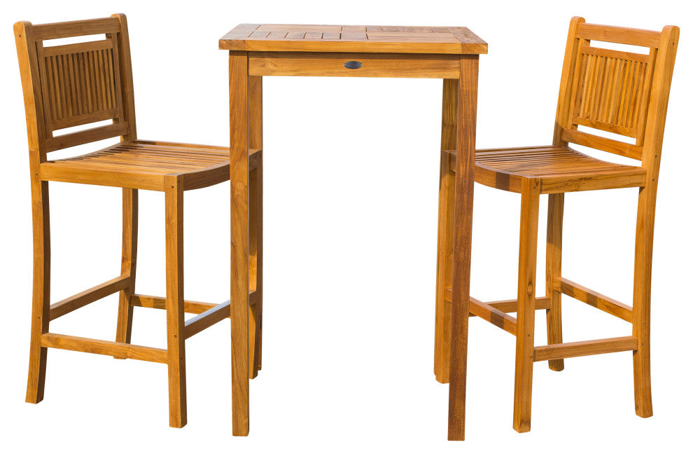 Teak Wood Havana Outdoor Patio Bar Table, 27" made from A-Grade Teak Wood