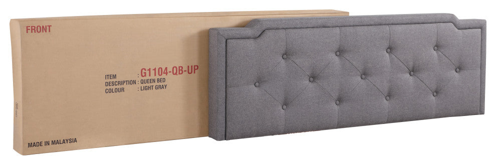 Deb Queen Bed Light Gray, Gray, Queen