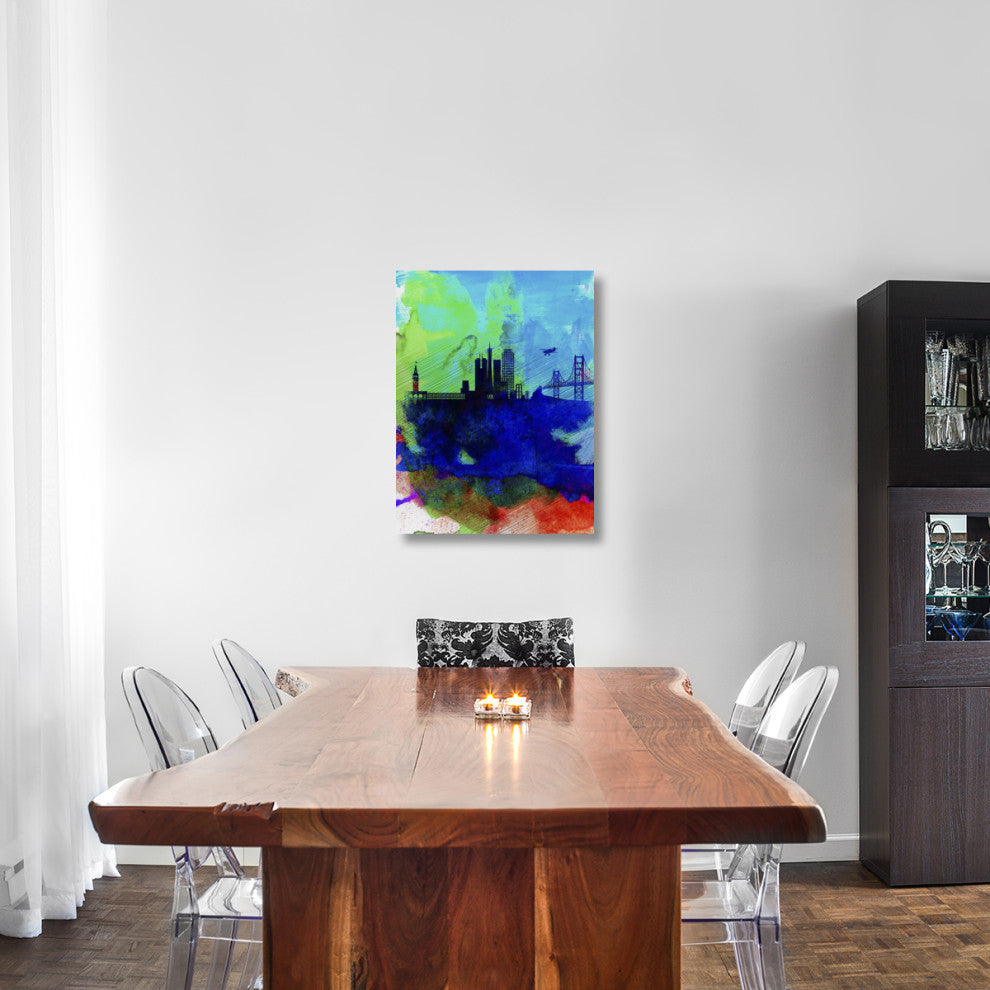 "San Francisco Watercolor Skyline 2" Fine Art Print