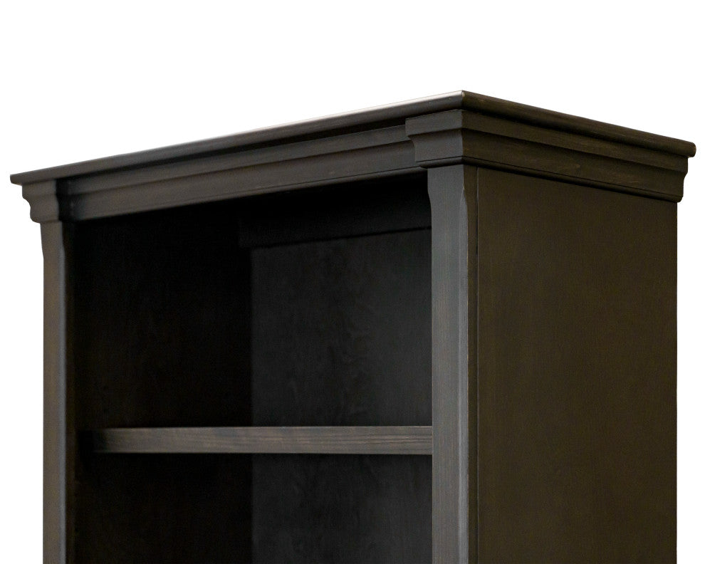 Traditional Wood Open Bookcase Office Shelving Fully Assembled Dark Brown