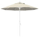 9' Matted White Collar Tilt Lift Fiberglass Rib Aluminum Umbrella, Olefin, Antique Beige