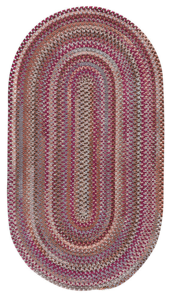 Alliance Oval Braided Rug, Ruby, 27"x48"