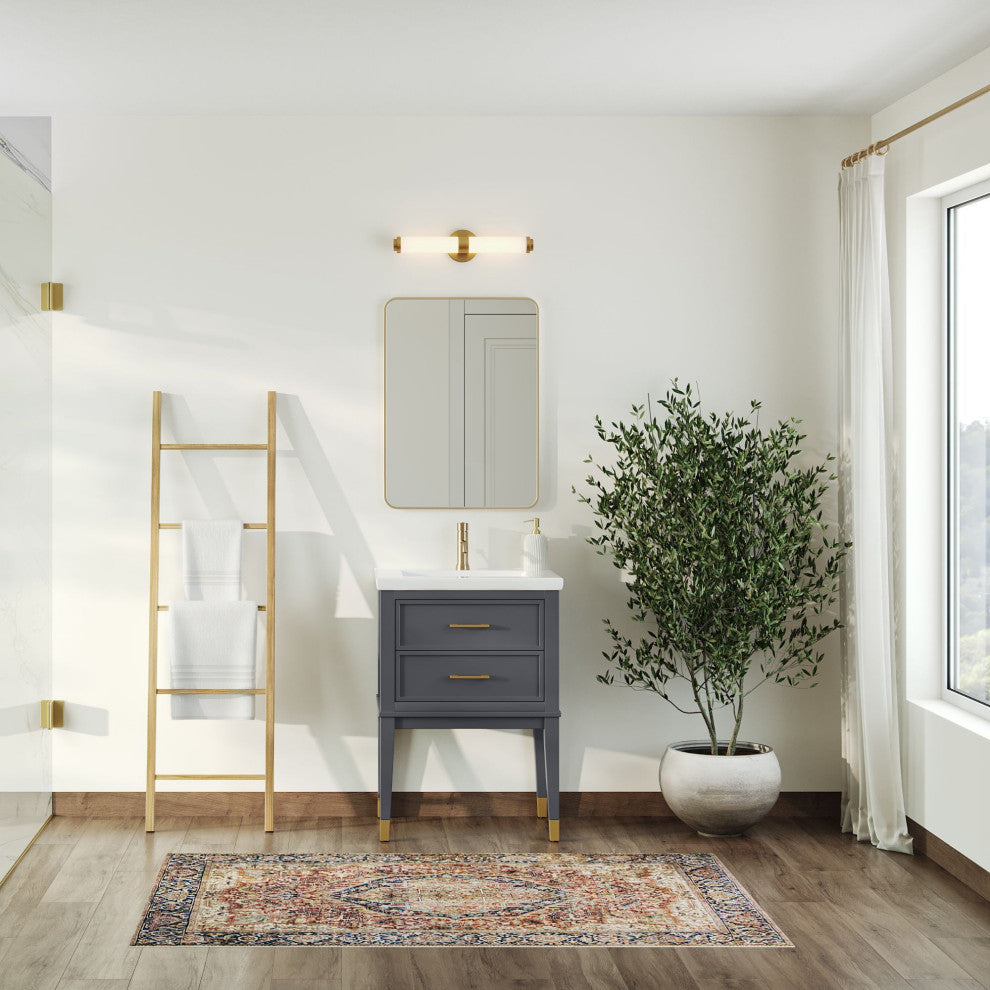 The Sintra Bathroom Vanity, Gray, 24", Single Sink, Freestanding