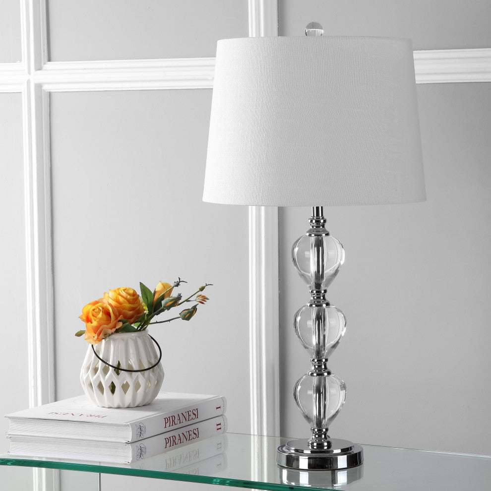 Cole 27" Crystal Table Lamp, Chrome