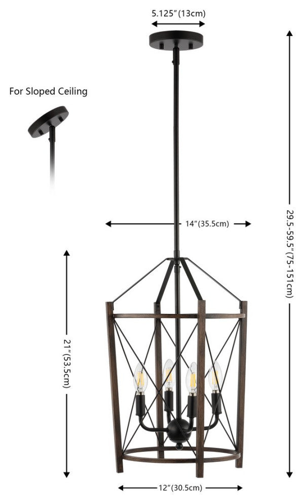Safavieh Peltier 4Lt 14" Pendant