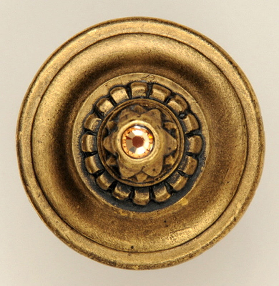 Portobello Road Knob Crystal Antique Pewter, 24k Satin Gold