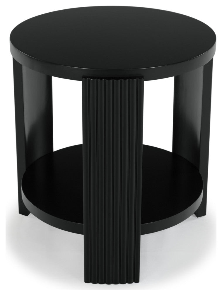 Safavieh Couture Liabella Round Wood Accent Table, Black