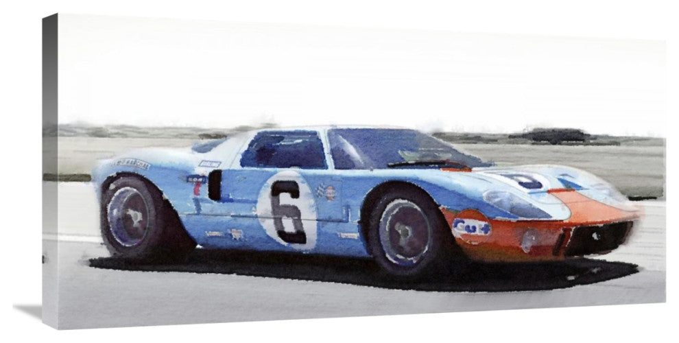 "Ford GT 40 Gulf Watercolor" Fine Art Print