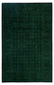 Overdyed One-of-a-Kind Hand-Knotted Area Rug Green, 4' 7" x 7' 2"